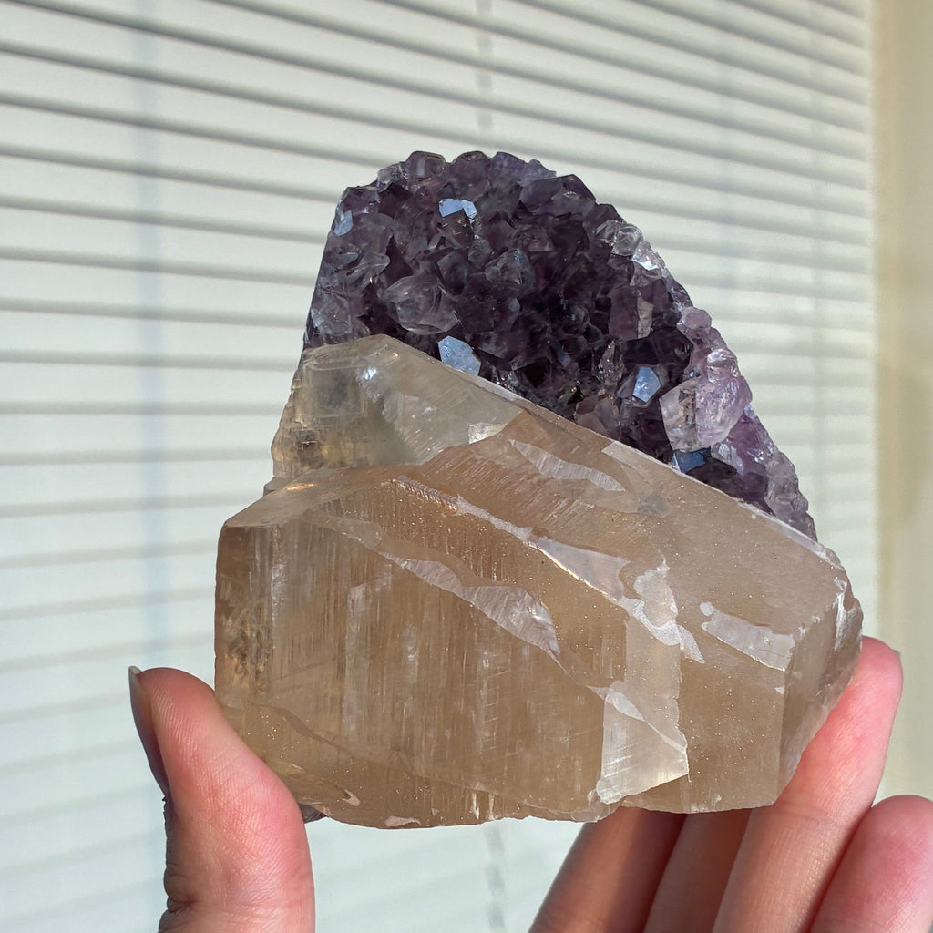 Amethyst with Calcite