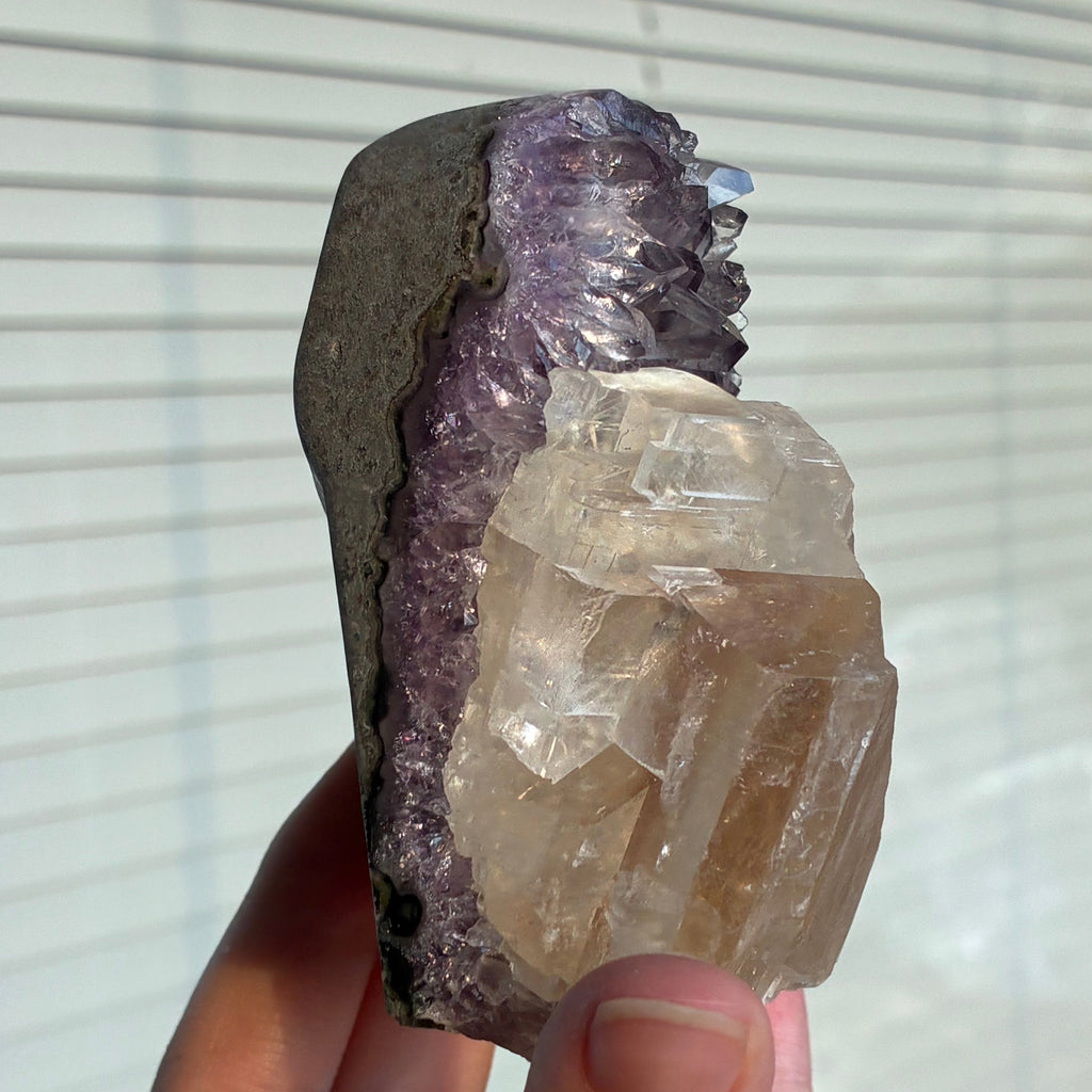 Amethyst with Calcite